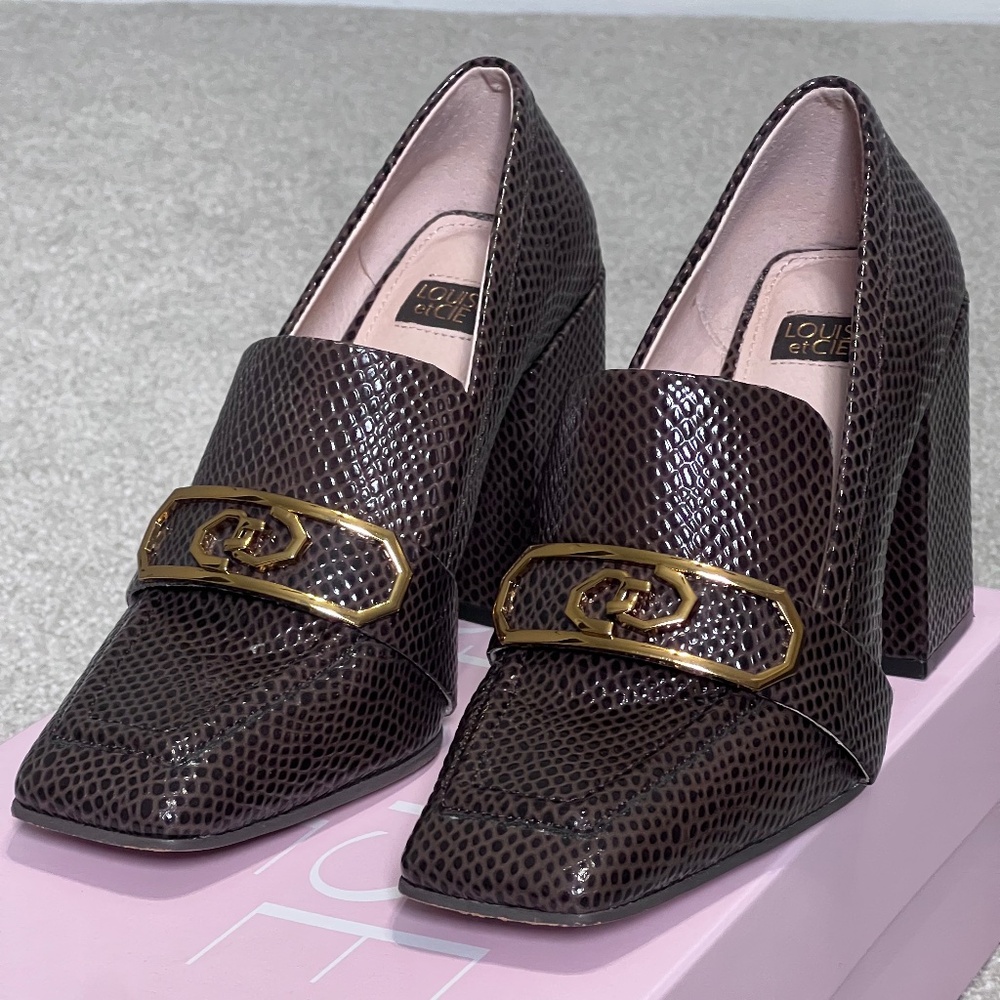 Louise et Cie Lo-Olisa High-Heel Loafer, Deeper Mahogany Size 7.5M